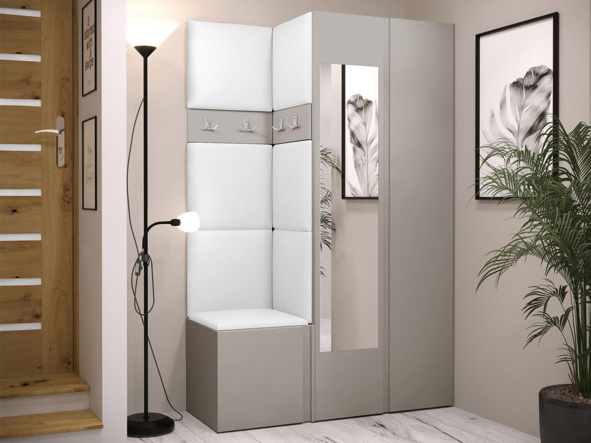 GARDEROBEN-SET Orion XXVI - Kaschmir/Weiß, Holzwerkstoff/Kunststoff (116/186/46cm) - MIRJAN24