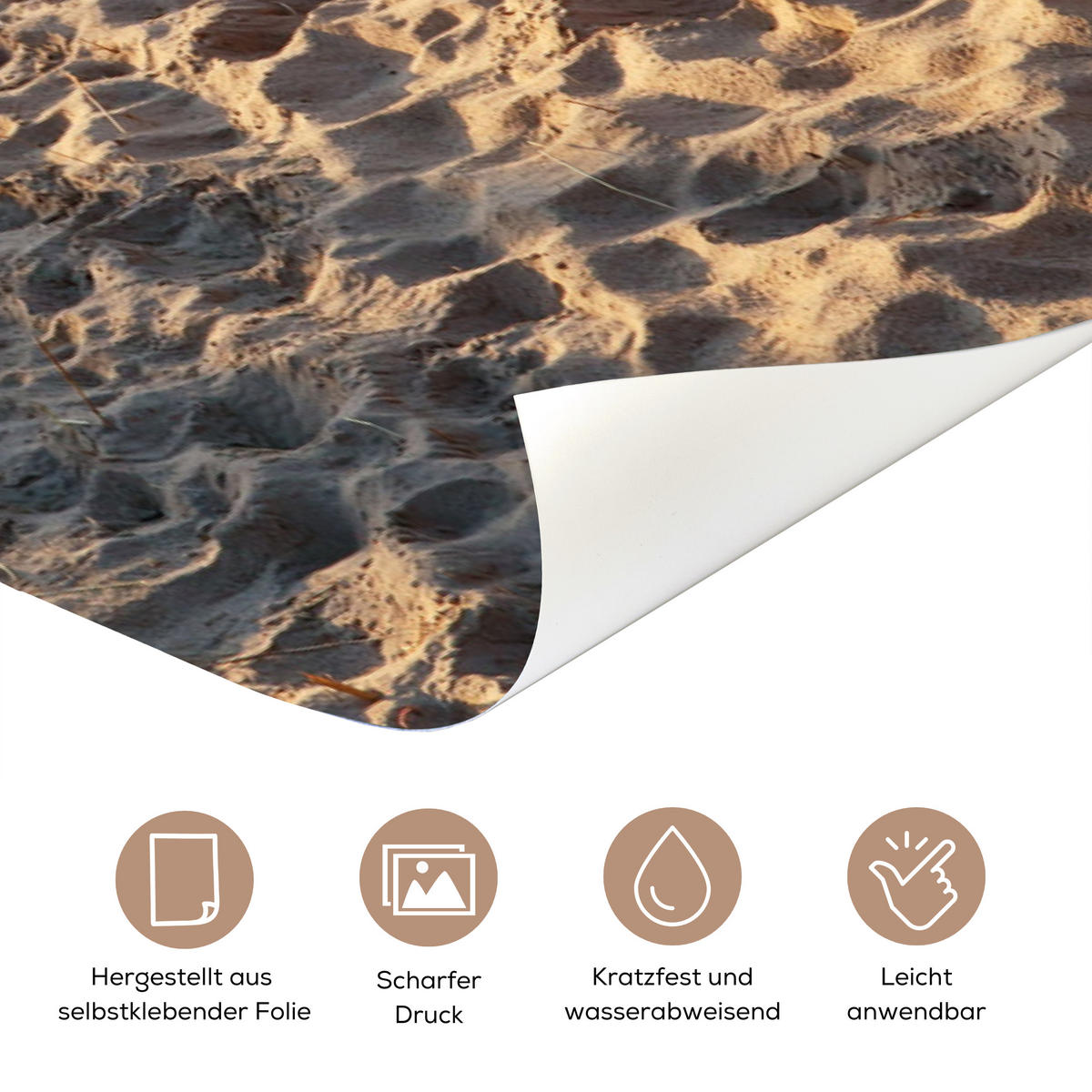 TÜRAUFKLEBER Strand - Meer - Niederlande - Dünen - Sonne 80x215 cm - Türtapete - Blau, Kunststoff (80/0.1cm) - MuchoWow