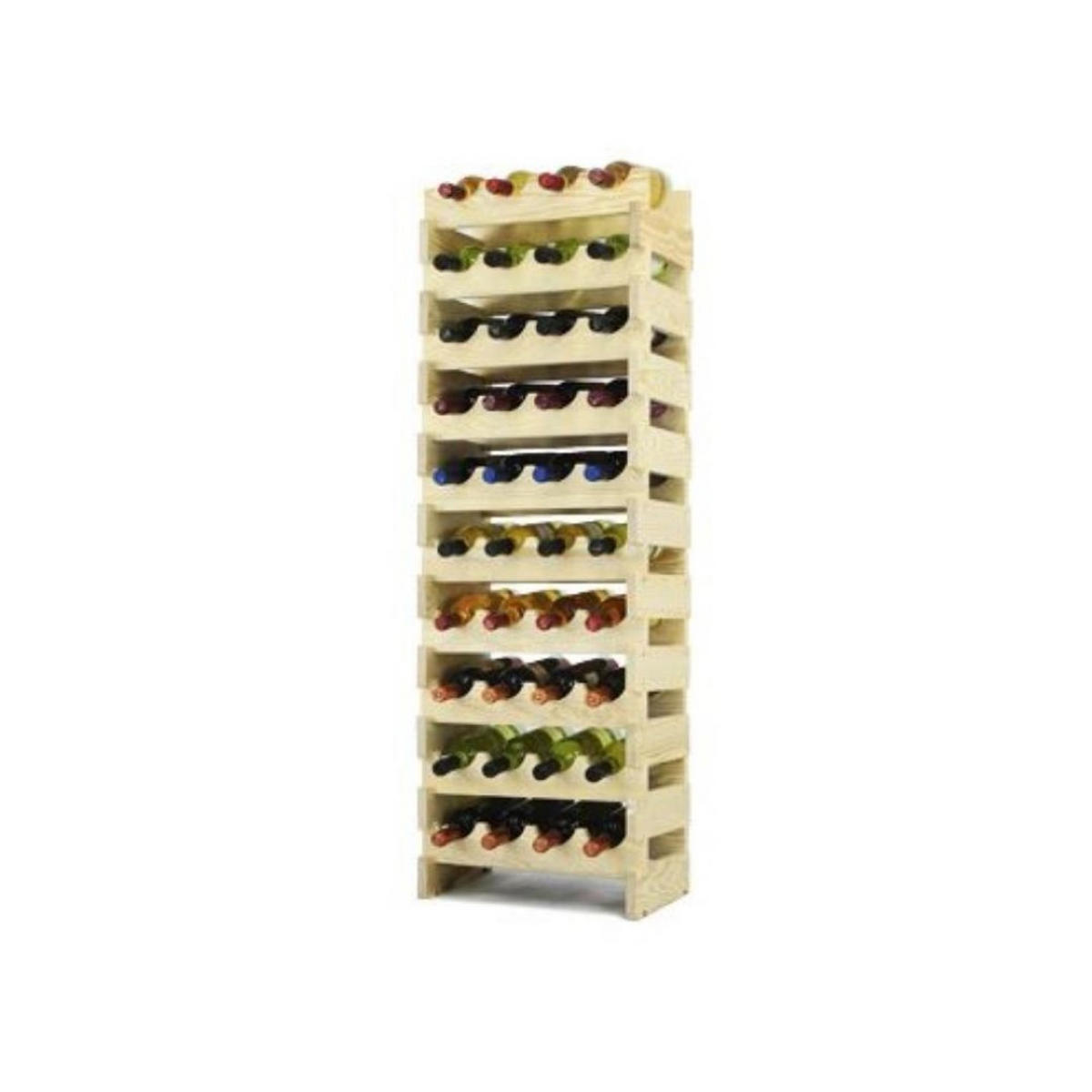 WEINREGAL Vinoteca Flex 112x47x29 cm 40 Flaschen Massives Kiefernholz Braun Geölt - Braun, Holz (47/112/29cm) - PROREGAL