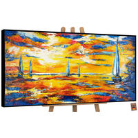 GEMÄLDE Meer Mirage Schattenfugenrahmen Schwarz 140x70 cm - Schwarz, Holz (140/70cm) - YS-art gallery