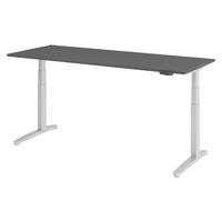 SCHREIBTISCH elektrisch XBHM 80/200/74 cm in Graphitfarben/Silberfarben - Silberfarben/Graphitfarben, Holzwerkstoff (80/200/74cm) - bümö