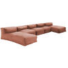 GARTENSOFA mit 5 Sitzplätzen, Terrakotta - Pink, Textil - Oviala
