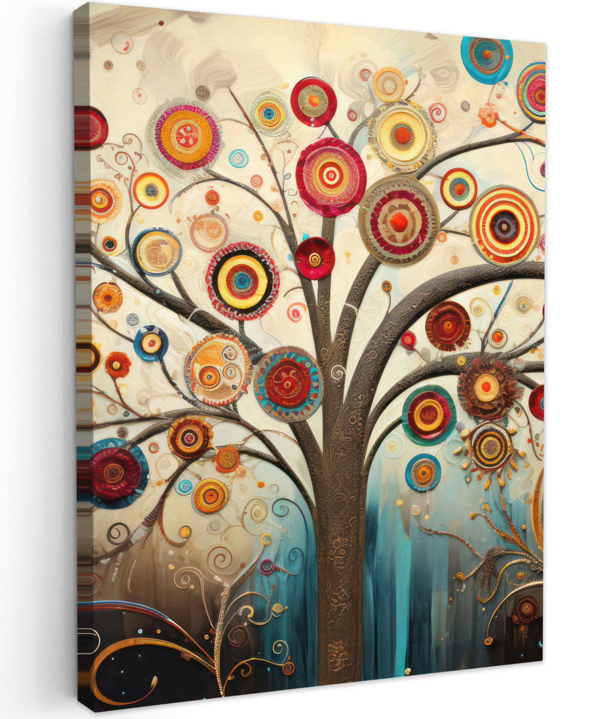LEINWANDBILD Baum - Baum des Lebens - Farbe 60x80 cm - Braun, Textil (60/80cm) - MuchoWow