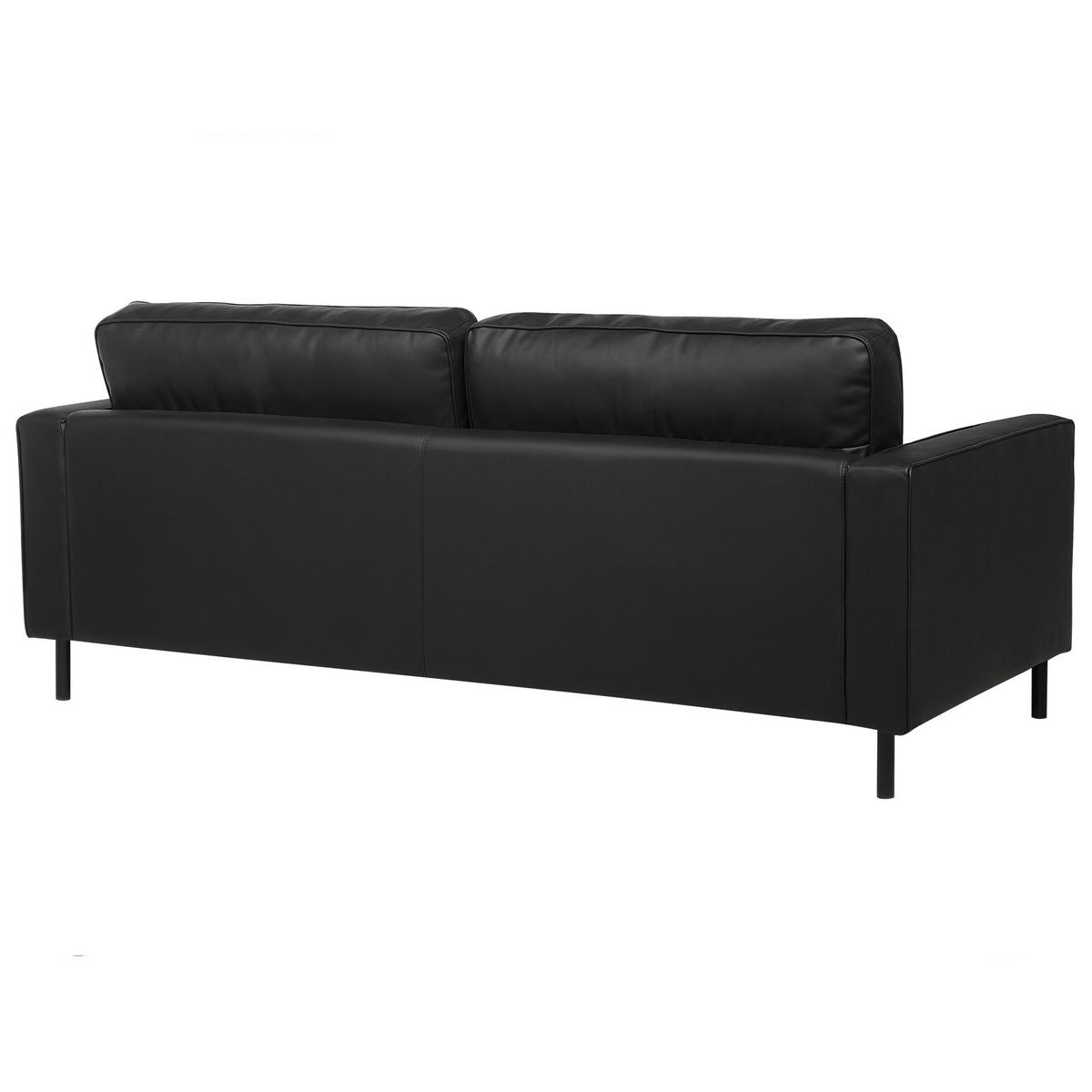 3-SITZER-SOFA Echtleder Schwarz Savalen - Schwarz, Leder/Fell (204/87/91cm) - Beliani