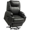 AUFSTEHSESSEL Fernsehsessel Sessel mit Aufstehhilfe Kunstleder Schwarz - Schwarz, Leder/Kunststoff (92/109/85cm) - HOMCOM