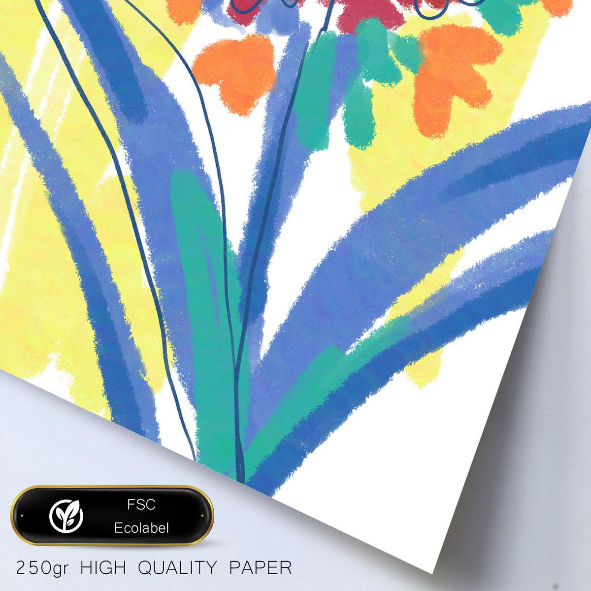 POSTER Set Mit 6 Flora Vein Abstrakte Blumenmuster Größe A3 & A4 Rahmen aus hellem Holz - Beige, Papier (29.7/1cm) - Nacnic
