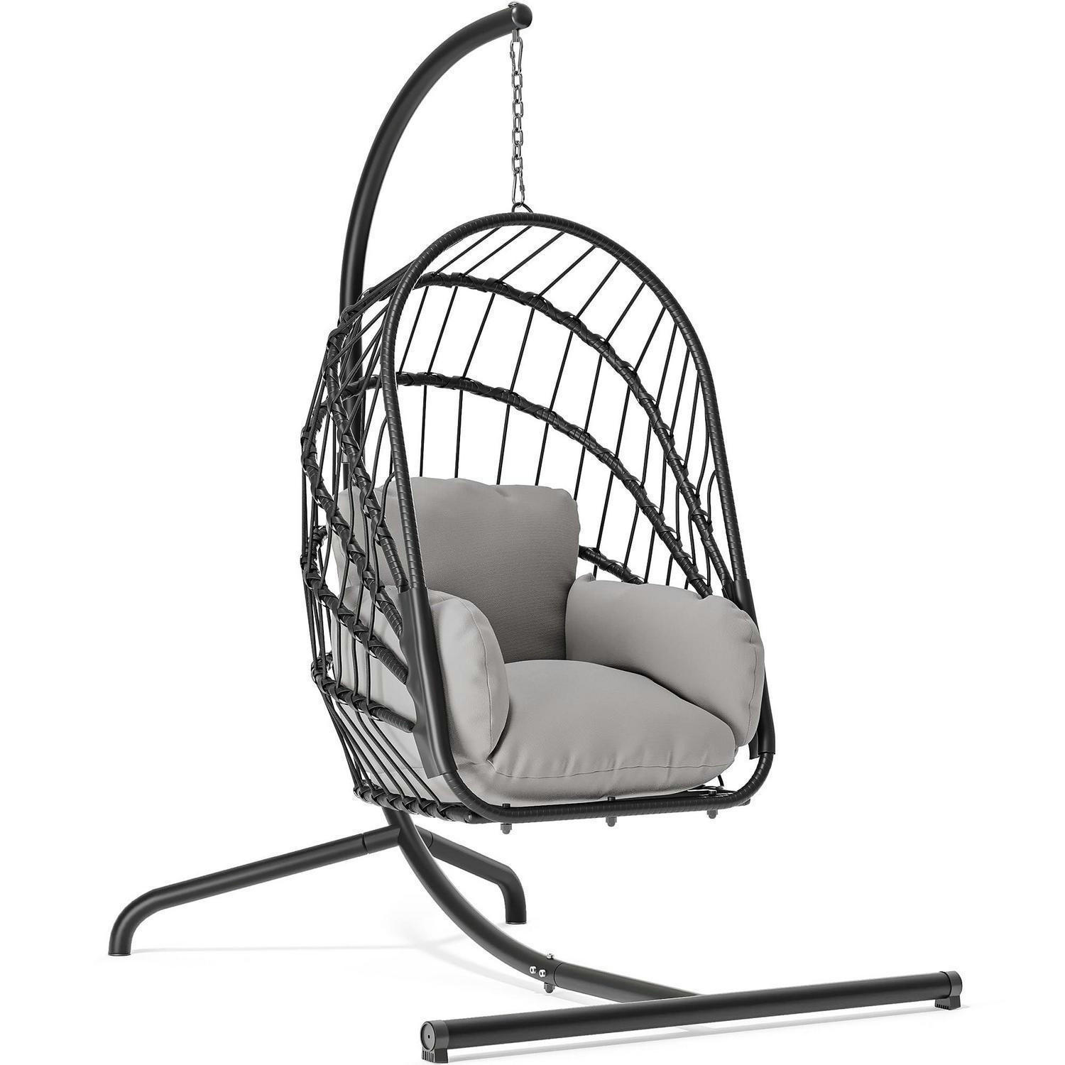 HÄNGESESSEL mit Ständer Grau - Grau, Metall (117.5/194/121cm)