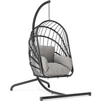 HÄNGESESSEL mit Ständer Grau - Grau, Metall (117.5/194/121cm)