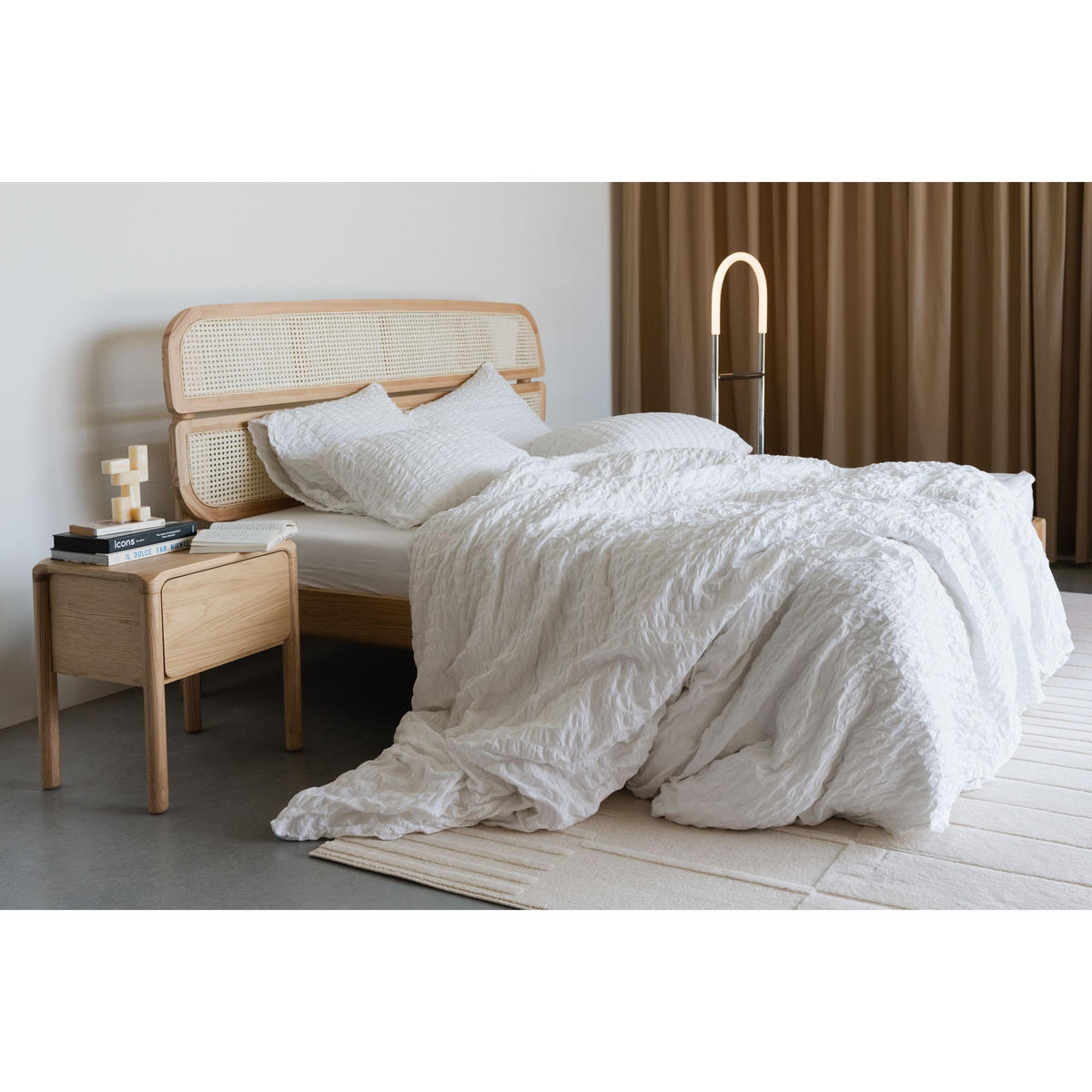 BETT Storm Naturel/Webbing 160 cm - Naturfarben, Holz (160/200cm) - Zuiver