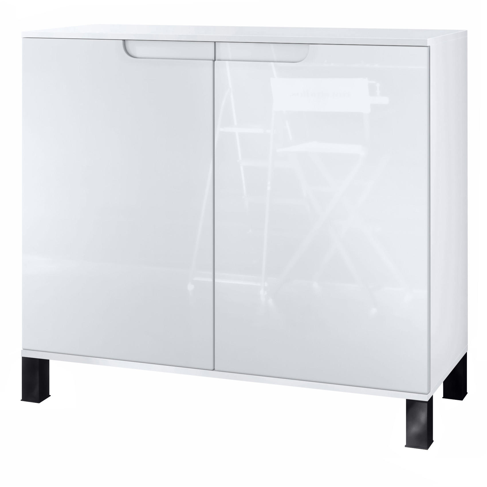 KOMMODE Sylt Weiß Hochglanz - Weiß Hochglanz, Holzwerkstoff (92.5/84.5/35cm) - Vladon
