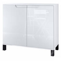 KOMMODE Sylt Weiß Hochglanz - Weiß Hochglanz, Holzwerkstoff (92.5/84.5/35cm) - Vladon