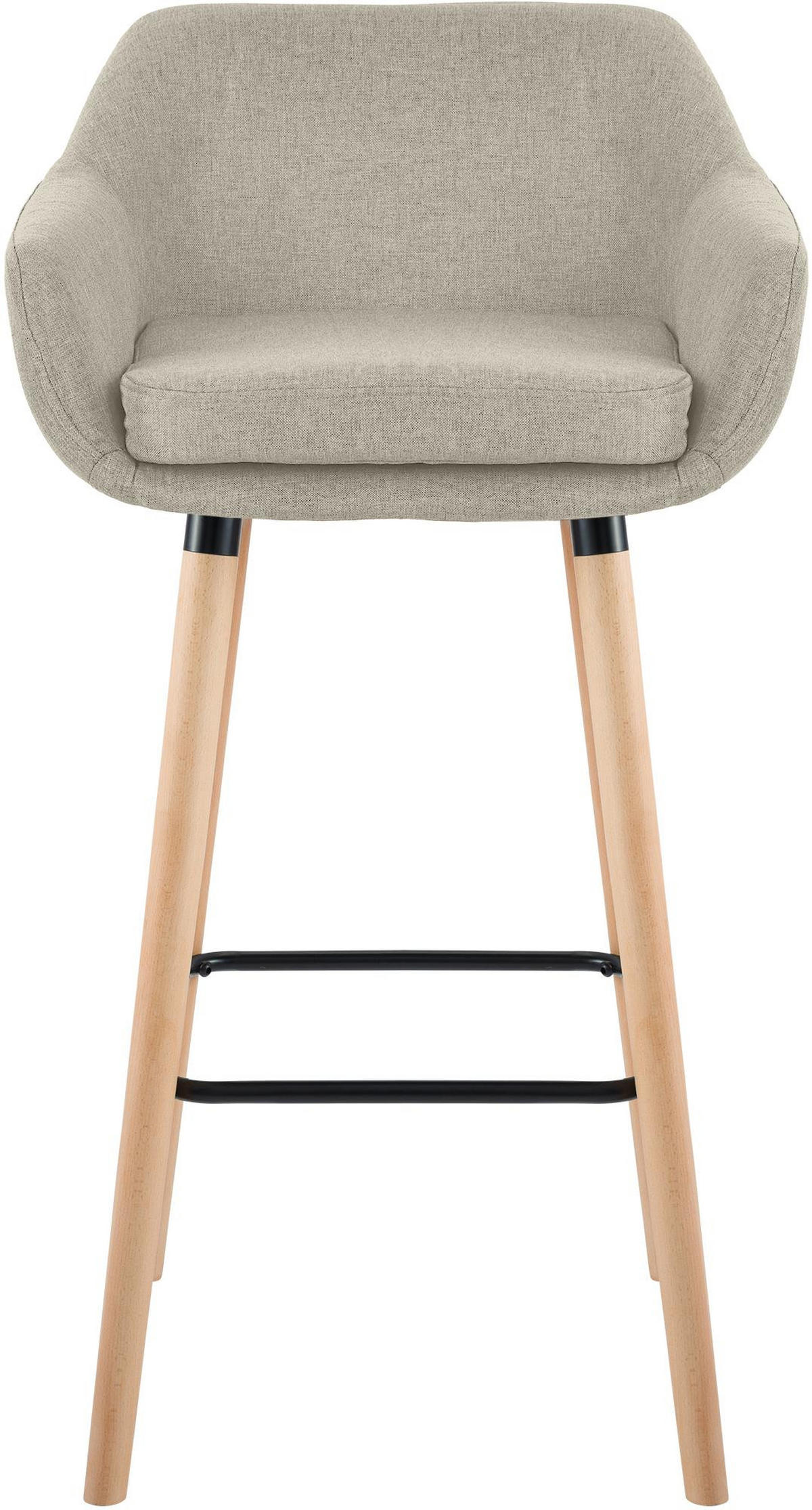 BARHOCKER Stoff Creme - Eukalyptusholzfarben/Creme, Holz/Textil (55/99/46cm) - CLP