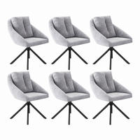 DREHSTUHL ergonomisch Samt Grau 6er-Set - Grau, Metall (54/79/65.2cm) - Meubliv
