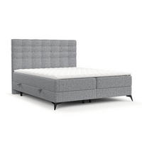 BOXBETT Niro 140/200 cm Grau im Riva Stoff - Schwarz/Grau, Holz/Holzwerkstoff (140/200cm) - AltaBeds