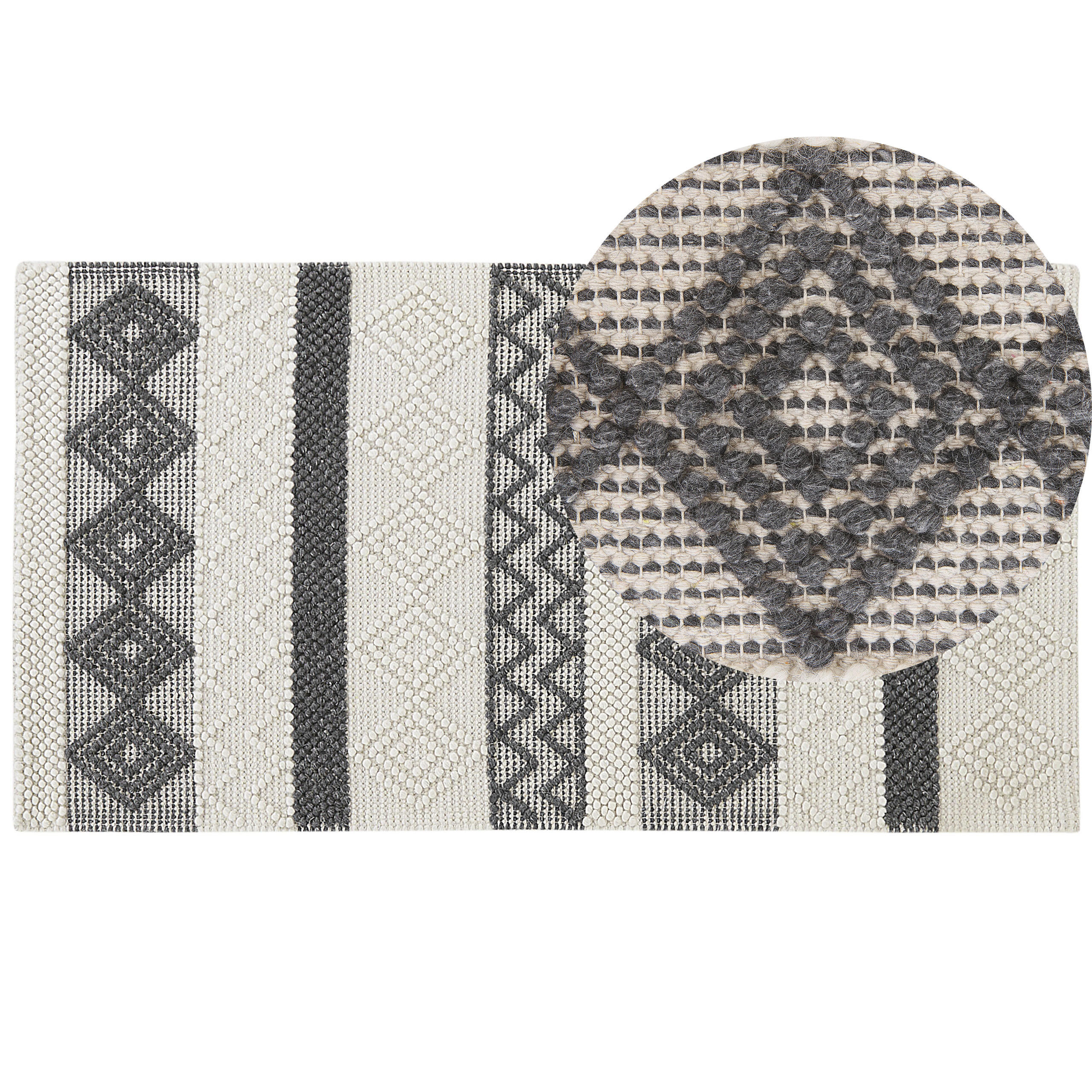 KURZFLOR-TEPPICH Davutlar 150/80 cm - Beige/Grau, Textil (80/150cm) - Beliani