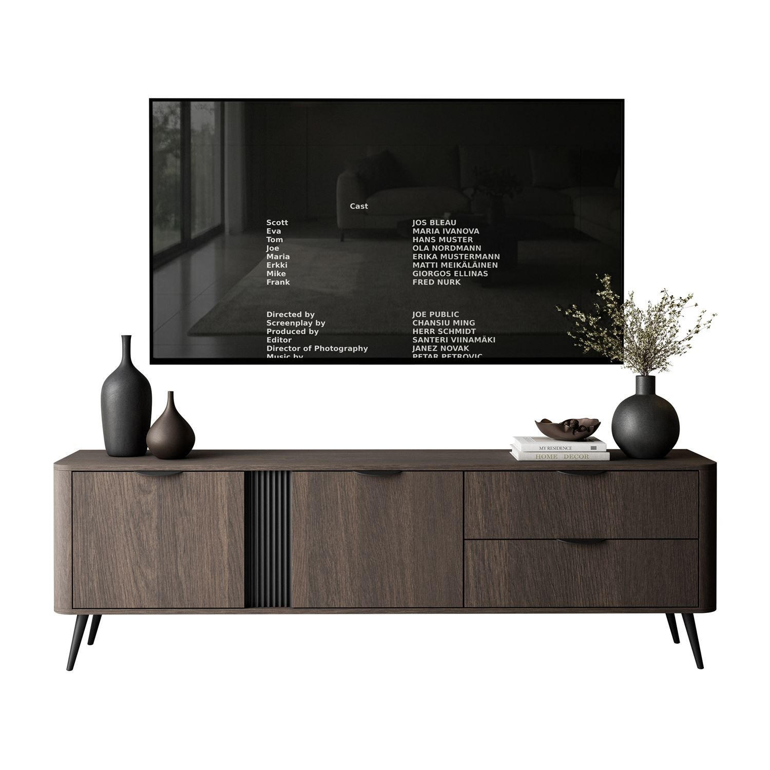 TV-SCHRANK TWILIGHT 2D2D mit Schubladen - Eichefarben, Holzwerkstoff (195/61/38cm) - Lookway