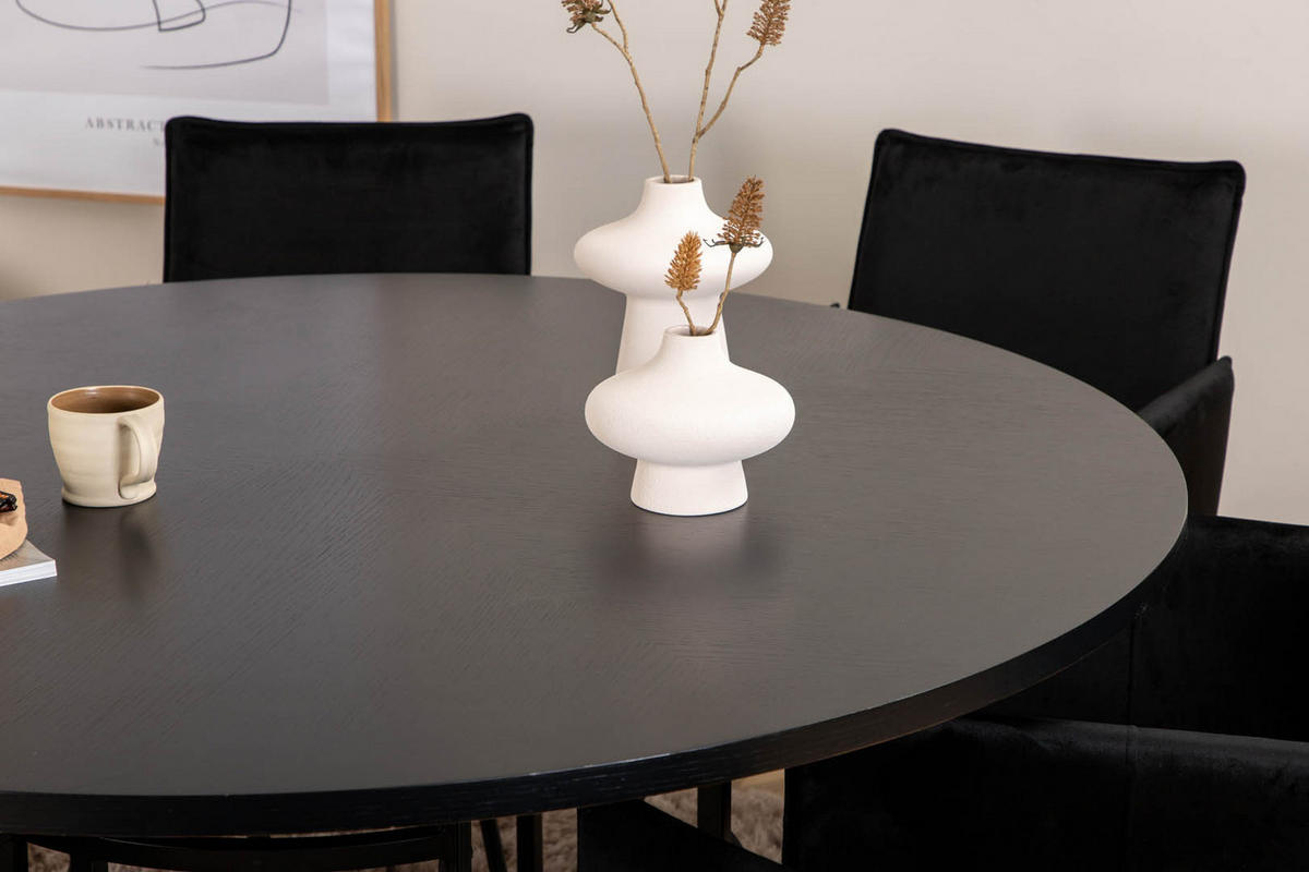 TISCHGRUPPE Schwarz - Schwarz, Holzwerkstoff (140/74/140cm) - ebuy24
