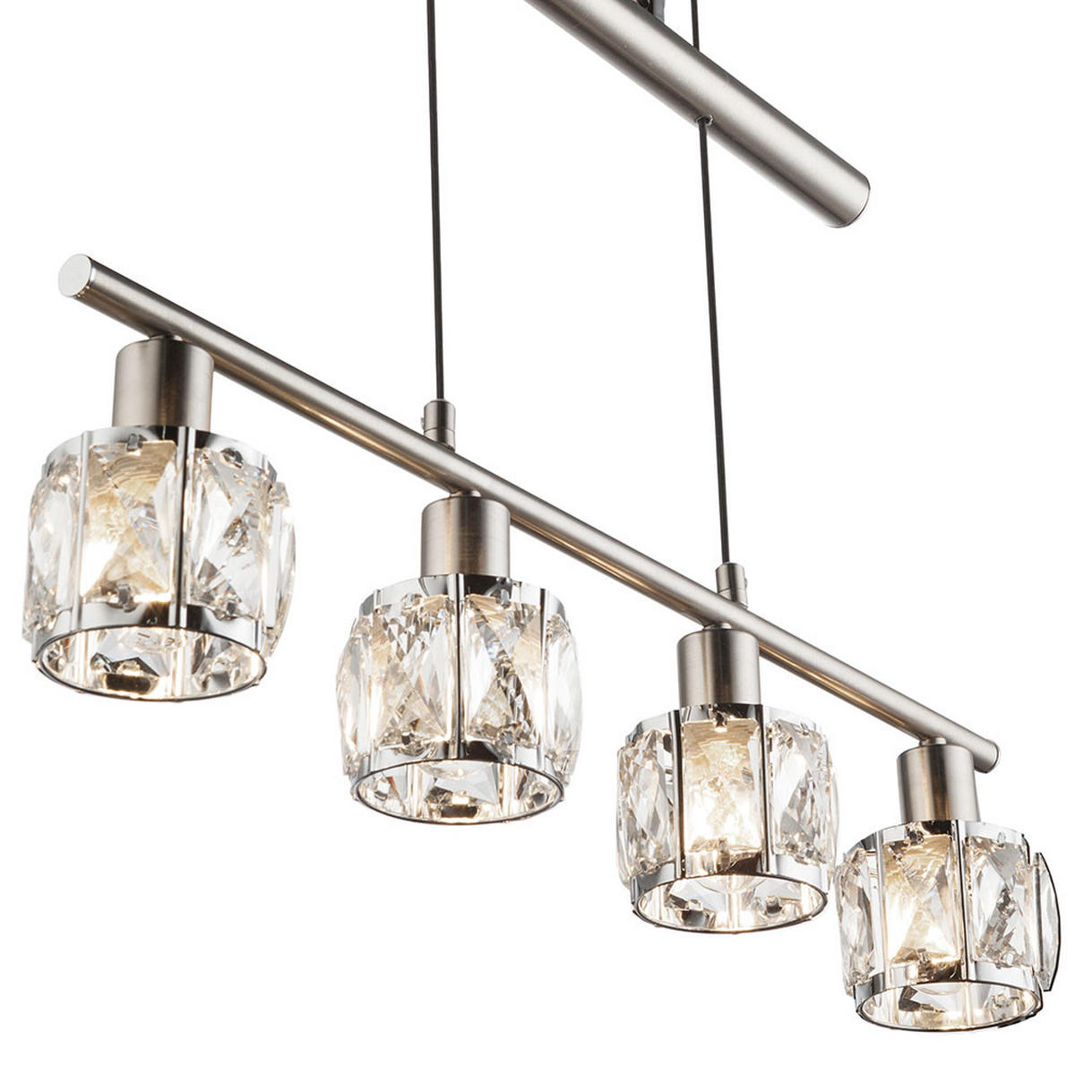 HÄNGELEUCHTE KRIS Silber matt klar - Silberfarben, Glas (60/9.2/160cm) - Globo Lighting