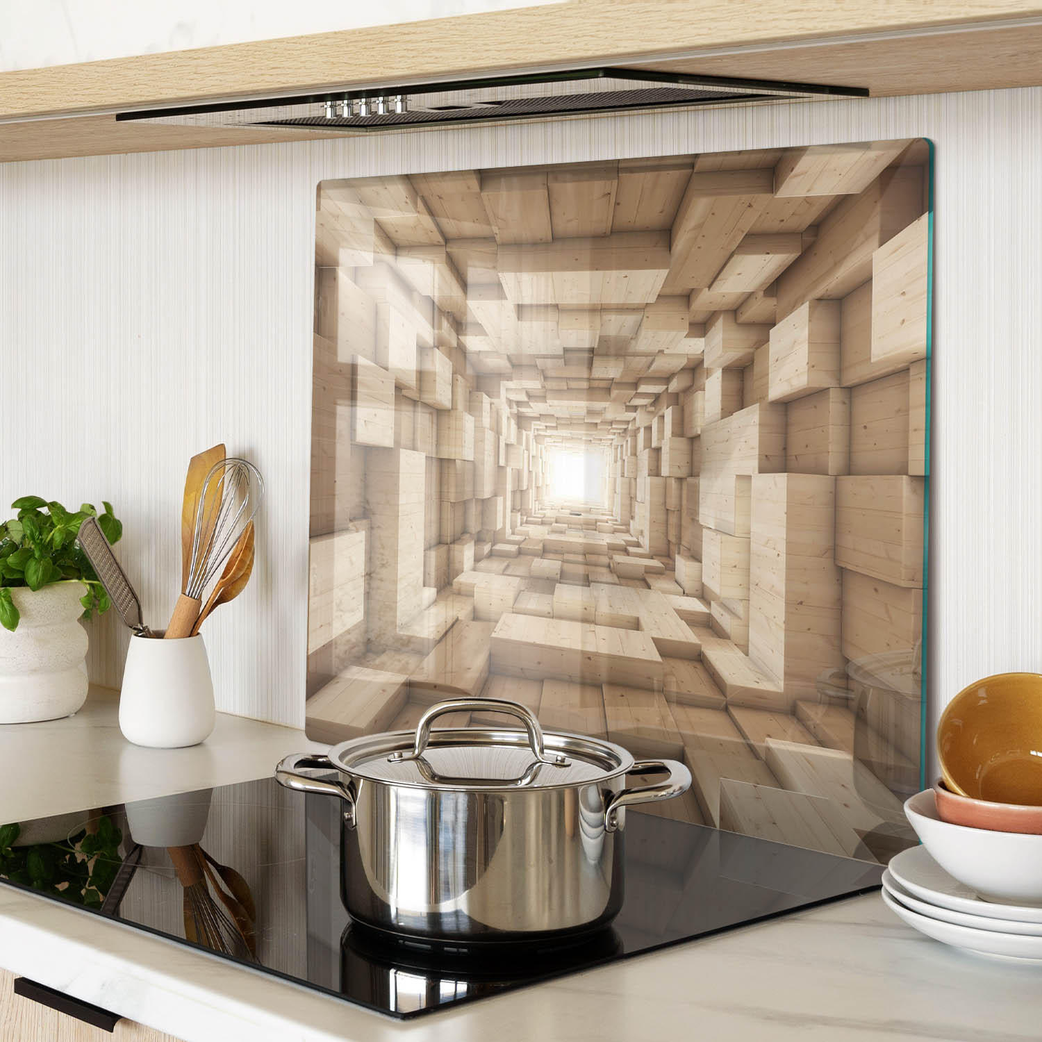 GLASPLATTE 60x52 cm Holztunnel - Braun, Glas (60/0.4/52cm) - TULUP