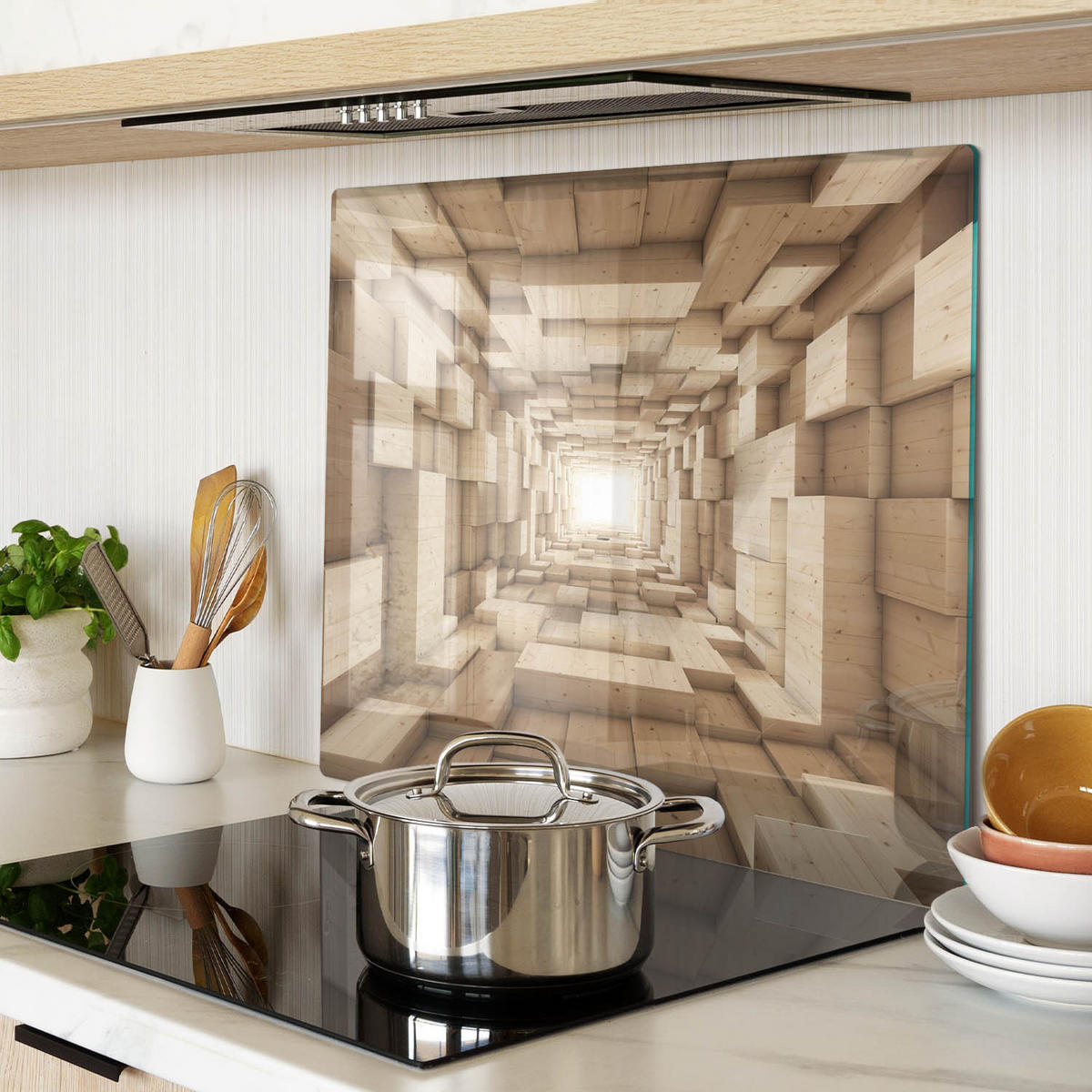 GLASPLATTE 60x52 cm Holztunnel - Braun, Glas (60/0.4/52cm) - TULUP