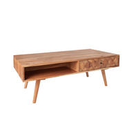 COUCHTISCH MYSTIC LIVING Akazie rechteckig Natur 100cm - Silberfarben/Braun, Holz (52/100/40cm) - riess-ambiente