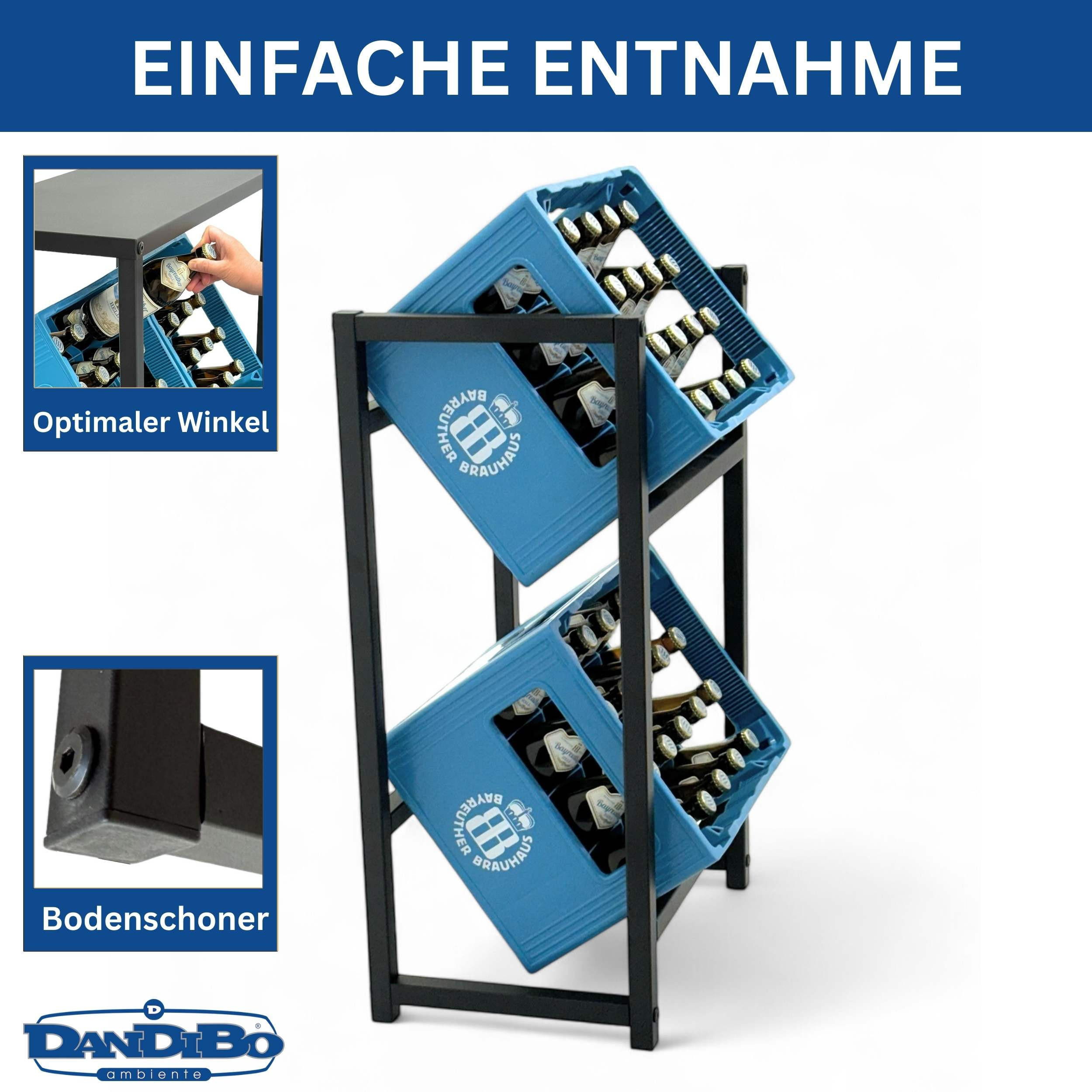 Thumbnail - DanDiBo Getränkekistenregal, Schwarz, Metall, 47x75x31 cm, Küchenzubehör, Flaschenträger