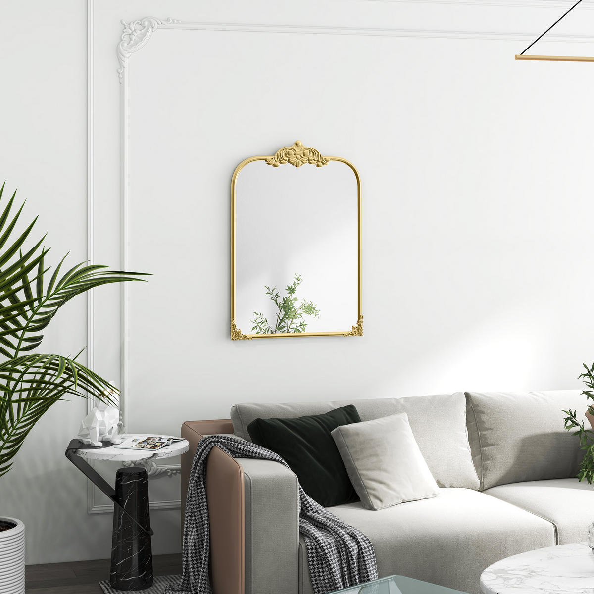 WANDSPIEGEL - Goldfarben, Glas/Metall (3/87/60cm) - HOMCOM