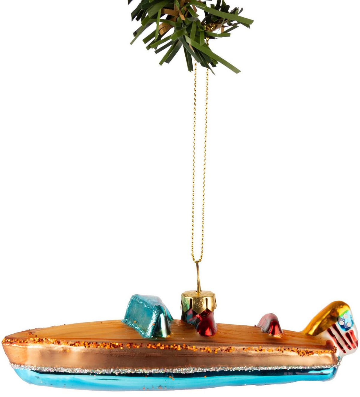 WEIHNACHTSKUGEL Riva Boot 13 cm - Bronzefarben, Glas (5/4/1cm)