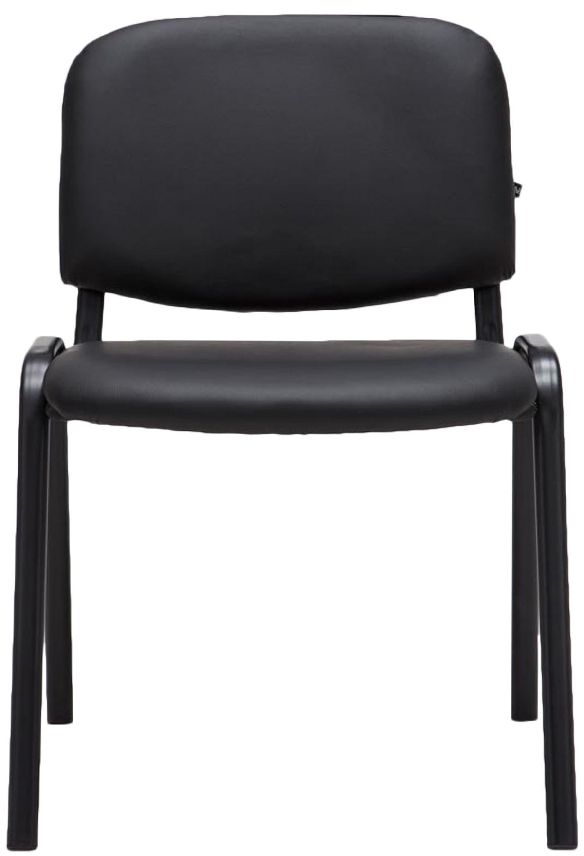 BESUCHERSTUHL Lederlook schwarz - Schwarz, Textil/Metall (53/83/53cm) - CLP
