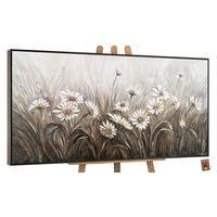 GEMÄLDE Gänseblümchen Schattenfugenrahmen Grau 200x100 cm - Grau, Holz (200/100cm) - YS-art gallery