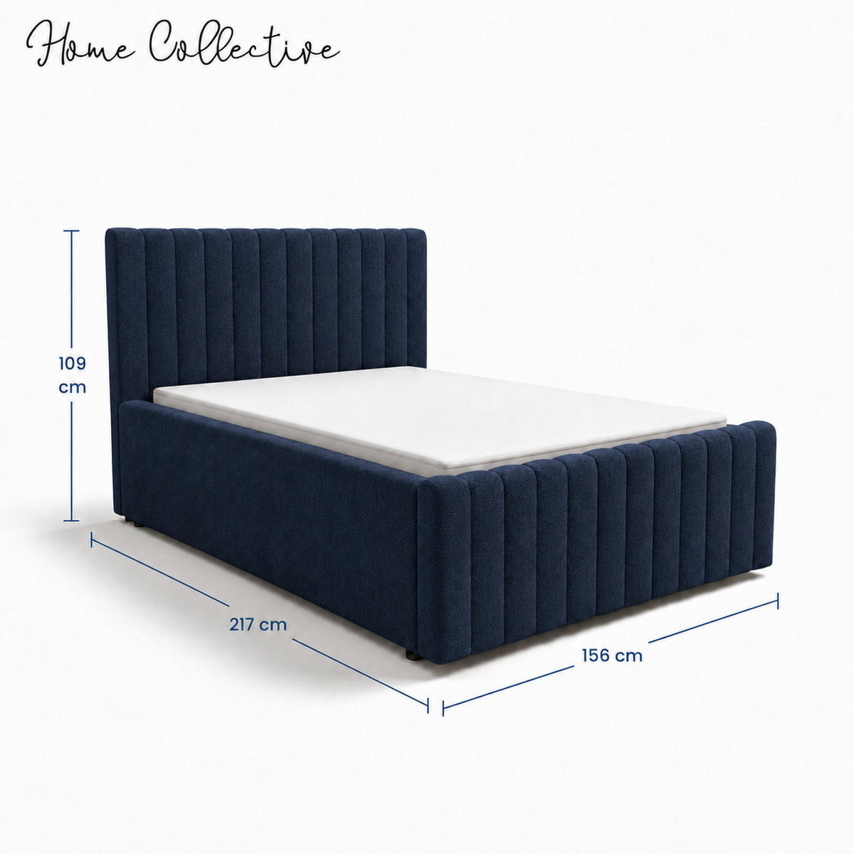 POLSTERBETT 140x200 cm in Marineblau - Dunkelblau, Textil (140/200cm) - Home Collective
