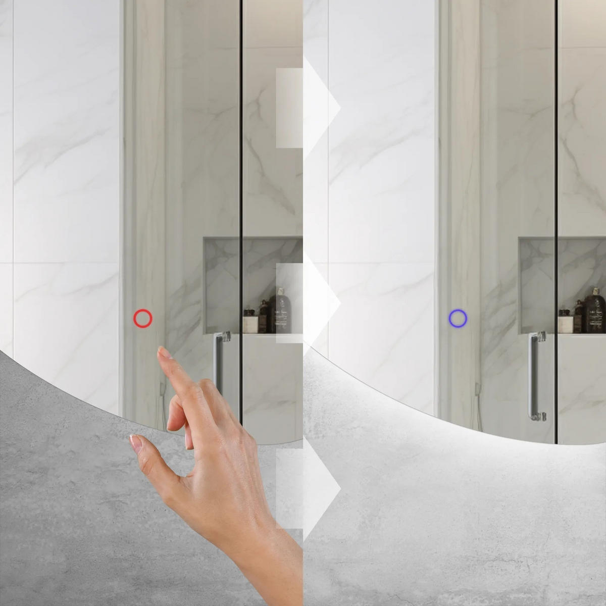 SPIEGEL Rea Led 60x60 Yh-bl-12 - Transparent, Glas (60/2/60cm) - REA