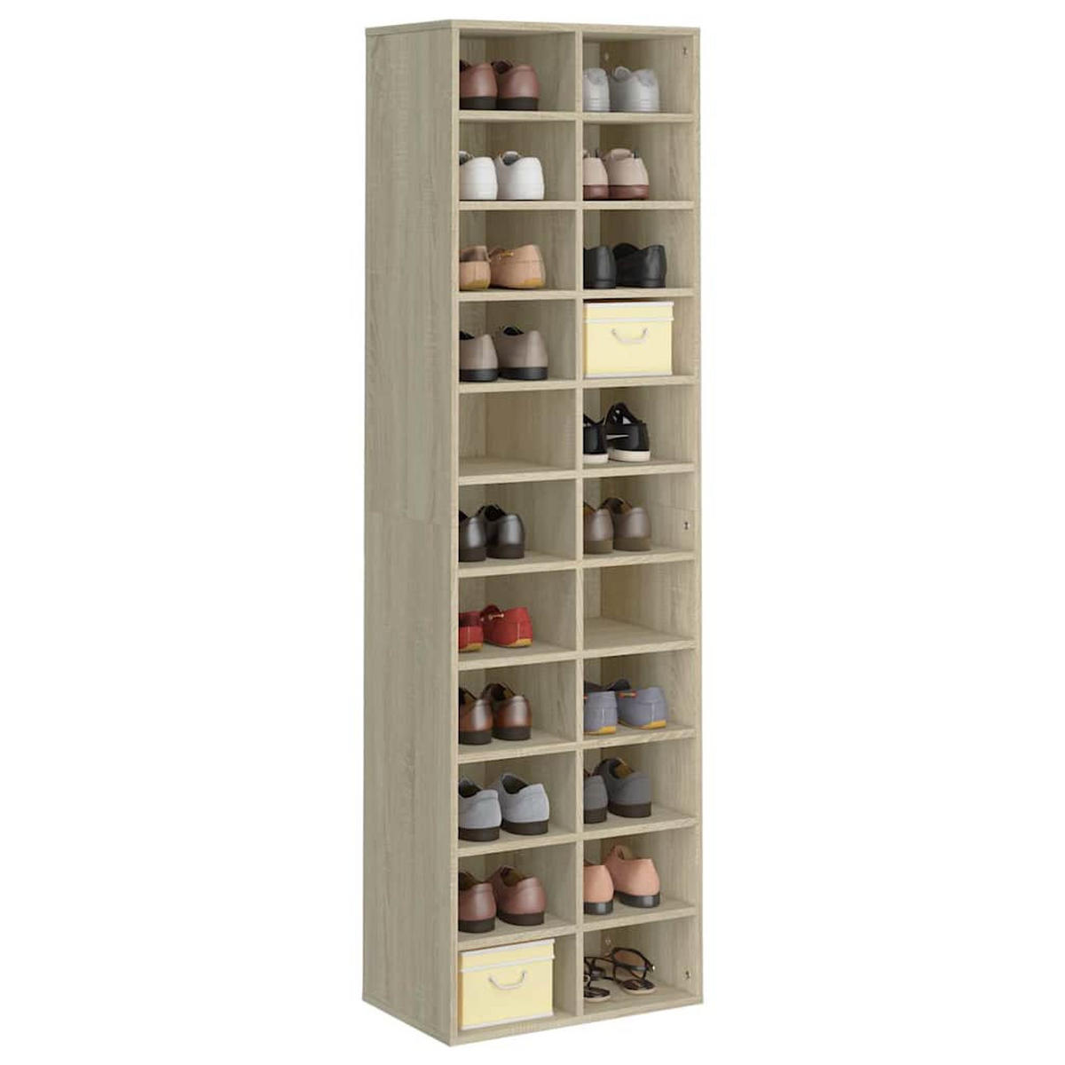 SCHUHSCHRANK Emmendingen 54/34/183 cm - Braun, Holzwerkstoff (54/183/34cm) - Nettlife
