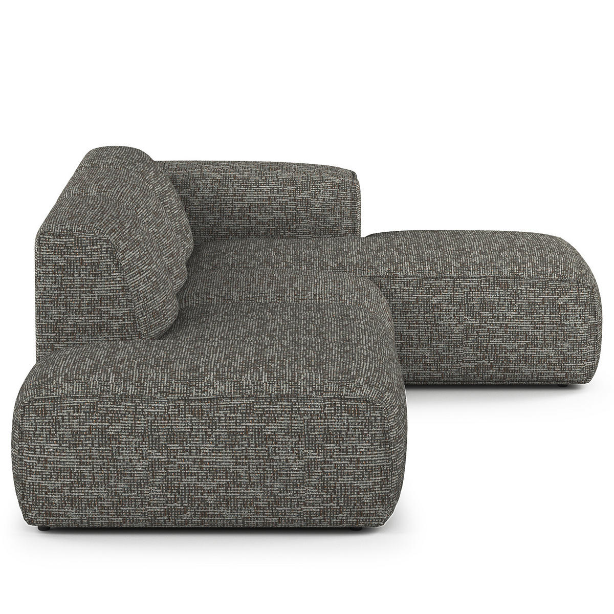 ECKSOFA mit Chaiselongue - Schwarz/Grau, Kunststoff/Textil (290/173cm) - home24