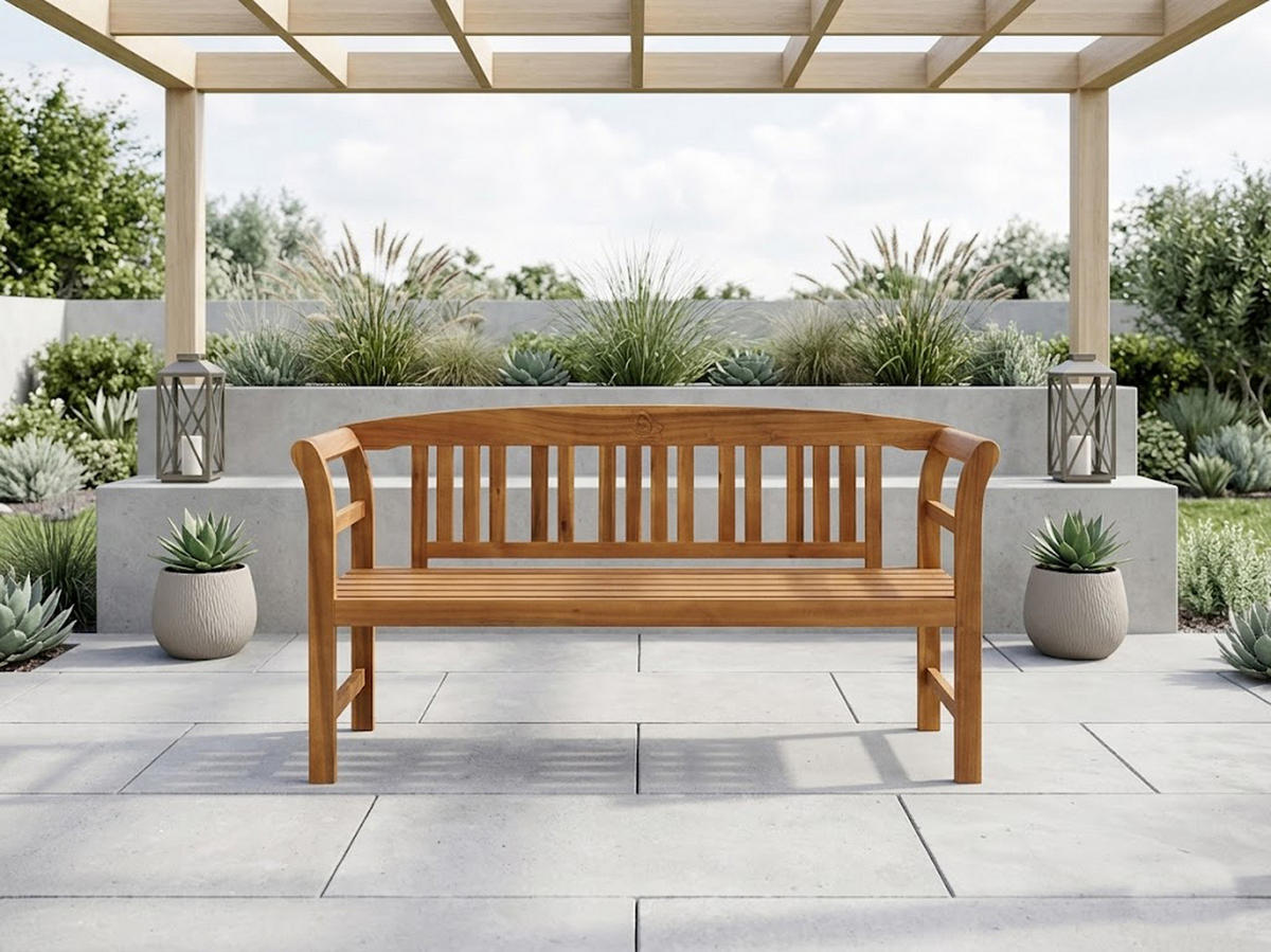 GARTENBANK / Holzbank Rosali 157cm 3-sitzer aus Akazie massiv - Braun, Holz (157/83/45cm) - TPFGarden