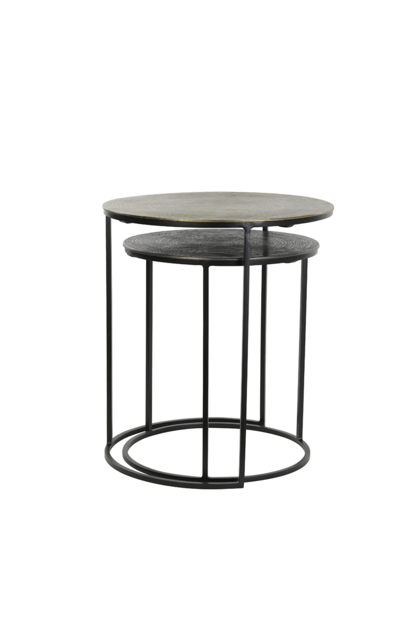 BEISTELLTISCH Primo Bronze Ø49/52 cm 2er-Set - Bronzefarben, Metall (49/49/52cm) - Light & Living