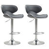 BARHOCKER 2er Set Lederlook grau - Chromfarben/Grau, Textil/Metall (46/88/49cm) - CLP