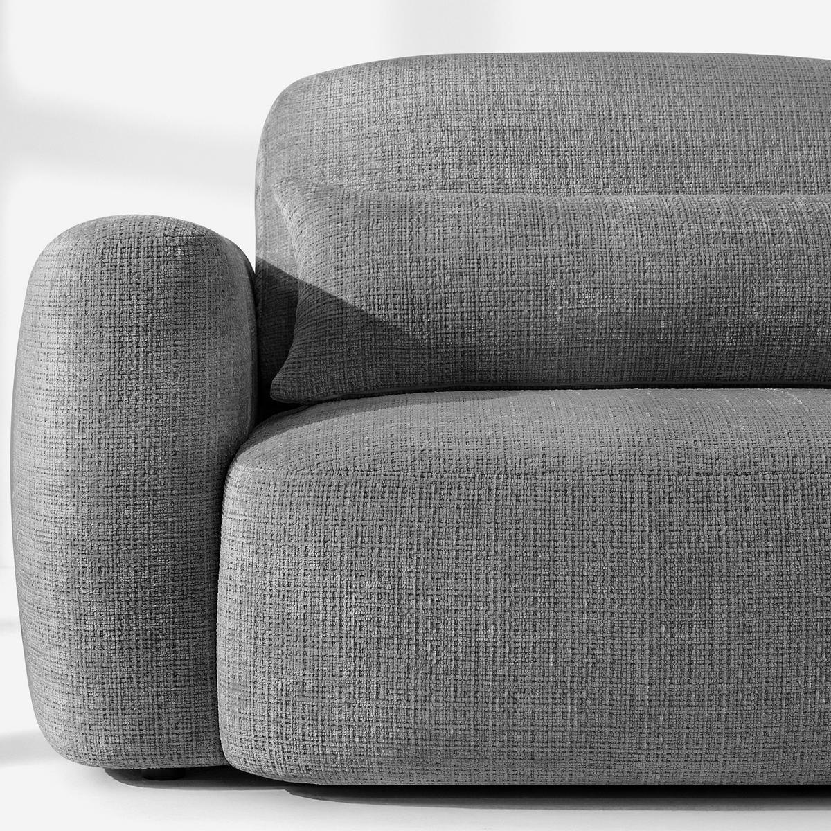 ECKSOFA rechts ELOSA - Dunkelgrau, Holz/Textil (245/165cm) - KONSIMO®