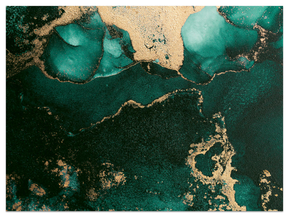 FOTOTAPETE für Küche Abstrakter Türkiser Marmor Goldimitation Modern 150x105 - Türkis, Papier (150/105cm) - Muralo