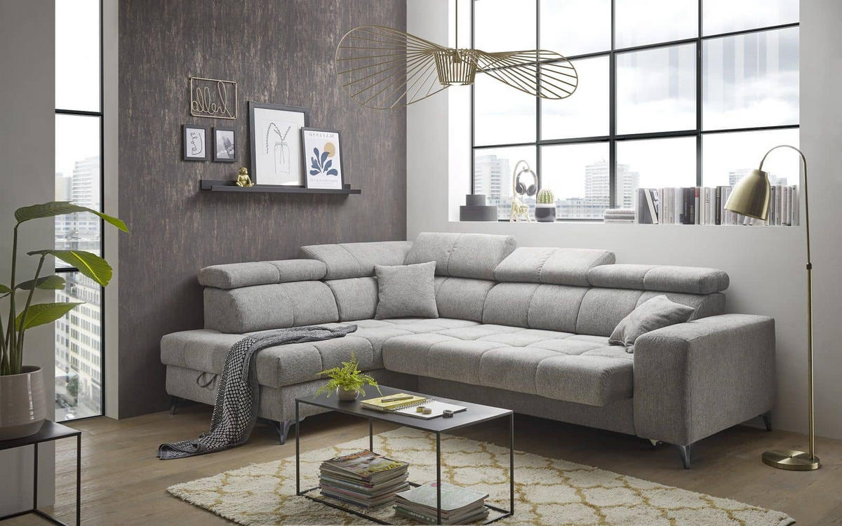 ECKSOFA mit elektrischer Wallaway-Funktion und vielseitigen Anpassungsmöglichkeiten - Taupe, Textil (282/198cm) - ed exciting design