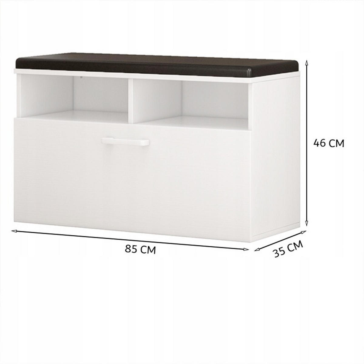 SCHUHSCHRANK, weiß 85/35/36 cm - Weiß, Holzwerkstoff (85/46/35cm)