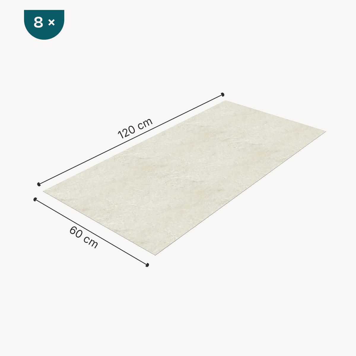 PANOU PERETE DUS-SET 8 BUC. Bladel - ecru, material plastic (60/120/0.3cm) - [neu.haus]
