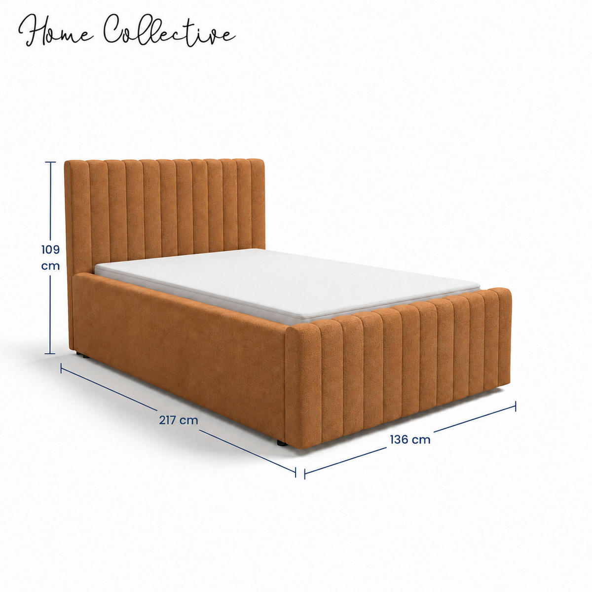 POLSTERBETT 120x200 cm in Braun - Braun, Textil (120/200cm) - Home Collective