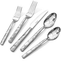 ELEGANTES Essbesteck mit Messer Gabel für Hause Küche Restaurant - Silberfarben, Metall