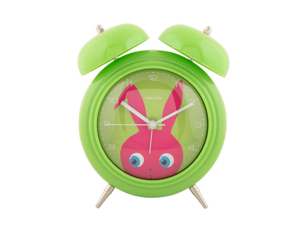 WECKER Peekaboo Bunny 15.2/15.2/18.2 cm - Limette, Kunststoff (15.2/18.2/15.2cm) - Karlsson