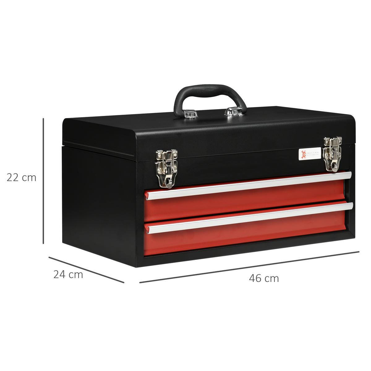 WERKZEUGKOFFER - Rot/Schwarz, Metall (24/22/46cm) - DURHAND