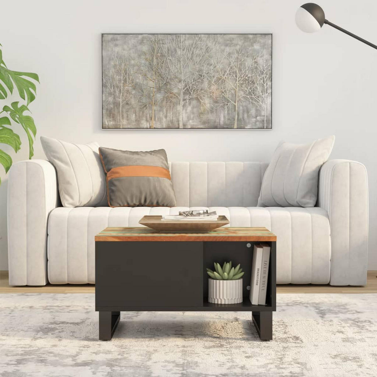 COUCHTISCH 60x50x35 cm Altholz Massiv - Multicolor, Holz (60/50/35cm) - furnicato