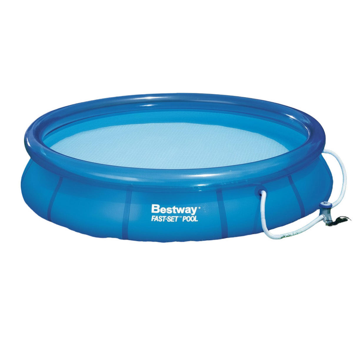 FAST SET POOL Blau 305 × 76 cm Rund Aufblasbar mit Filterpumpe - Blau, Kunststoff (305/76/305cm) - Bestway