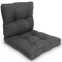 LOUNGEKISSEN Beauflair Outdoor Sitz 60x60x10cm mit Rücken 60x40x12cm Graphitgrau (2tlg) - Graphitfarben, Textil (60/60cm) - Beautissu 