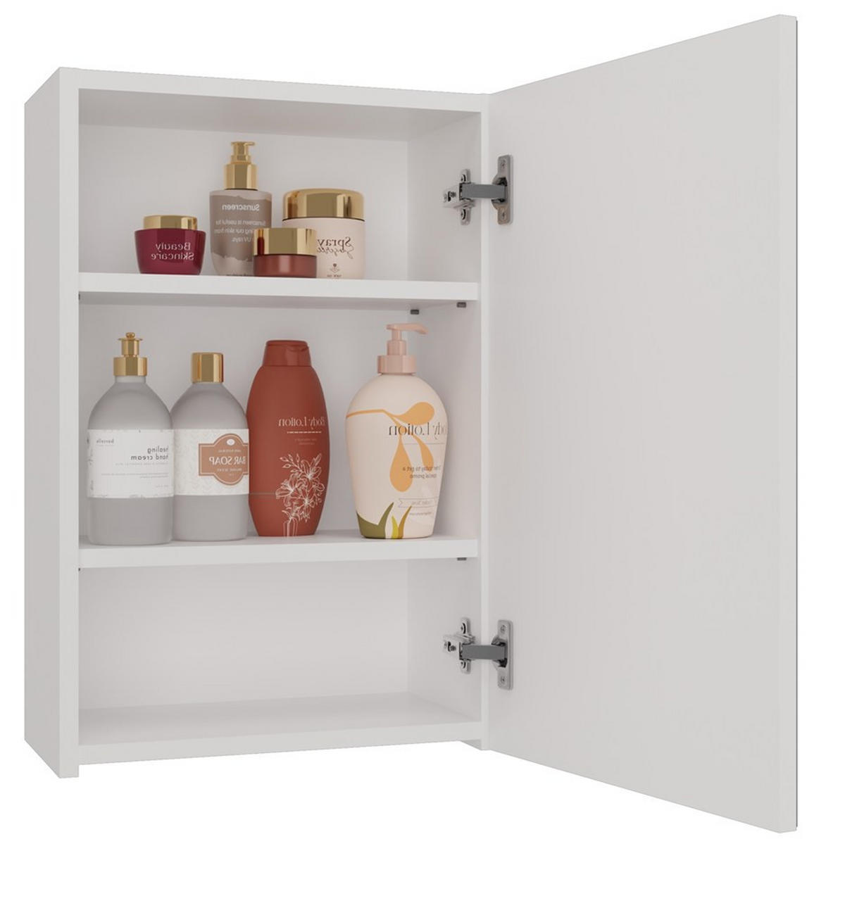 HÄNGESCHRANK mit Spiegel Weiß 40/60/22 - Weiß, Holzwerkstoff (40/60/22cm) - RAUMHIRSCH FURNITURE